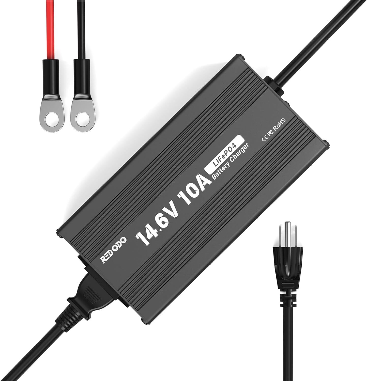 Redodo 14.6V 10A LiFePO4 Battery Charger Fast Charging for Lithium Battery