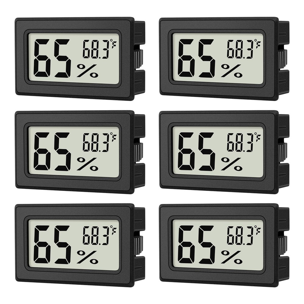 6-Pack Mini Hygrometer Indoor Humidity Meter, Mini Digital Thermometer Humidi...