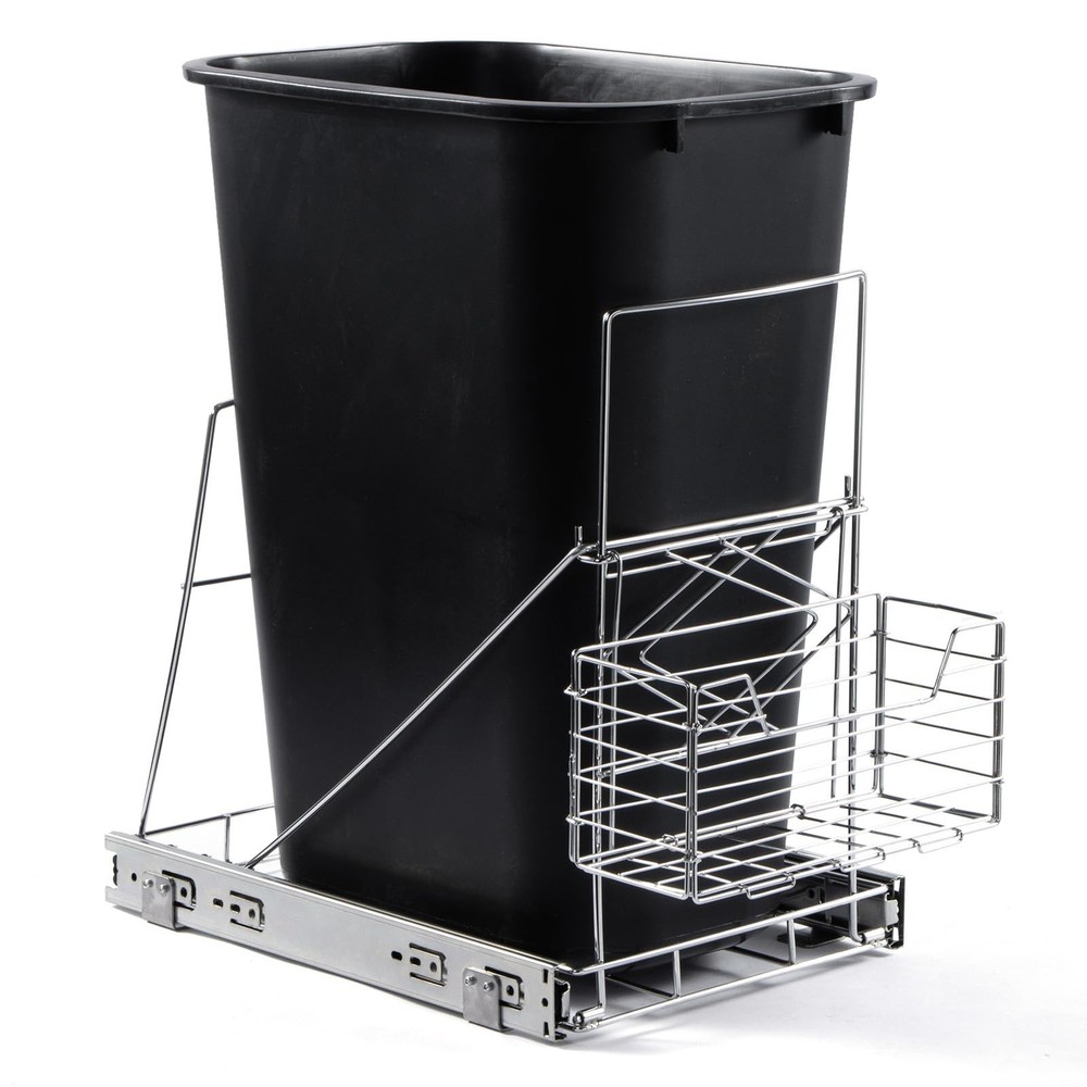 Pull Out Trash Can Under Cabinet,Adjustable Under Sink Trash Can Pull Out Kit...