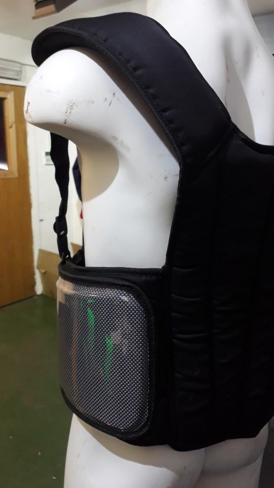 Carbon fibre shell karting/Racing Rib Protector with Adjustable Straps - Black