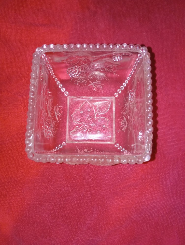 Antique EAPG Glass Grape Beaded Spooner