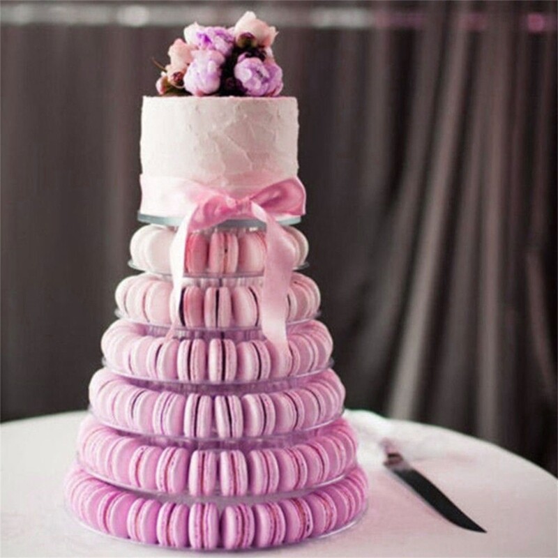 Dessert Display Rack Stackable Cake Holder PET Material Cake Display Stand