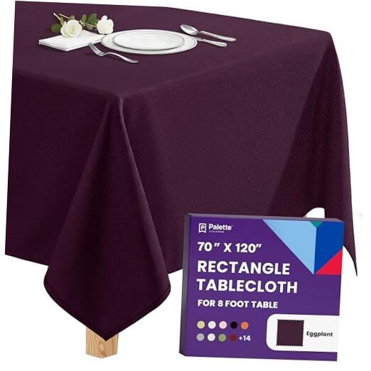 Rectangle Tablecloth - 70 x 120 Inch Table 120" x 70" (Rectangular) Eggplant