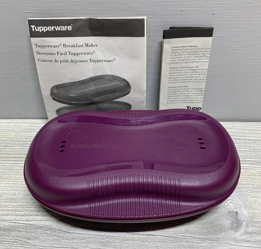 Tupperware Breakfast Maker Microwave Egg Omelet Cooker Inserts Manual Purple