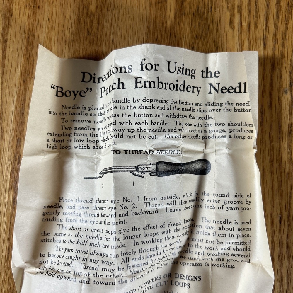 Vintage Boye Embroidery Punch Needle Tool – Complete w/ Box & Guide
