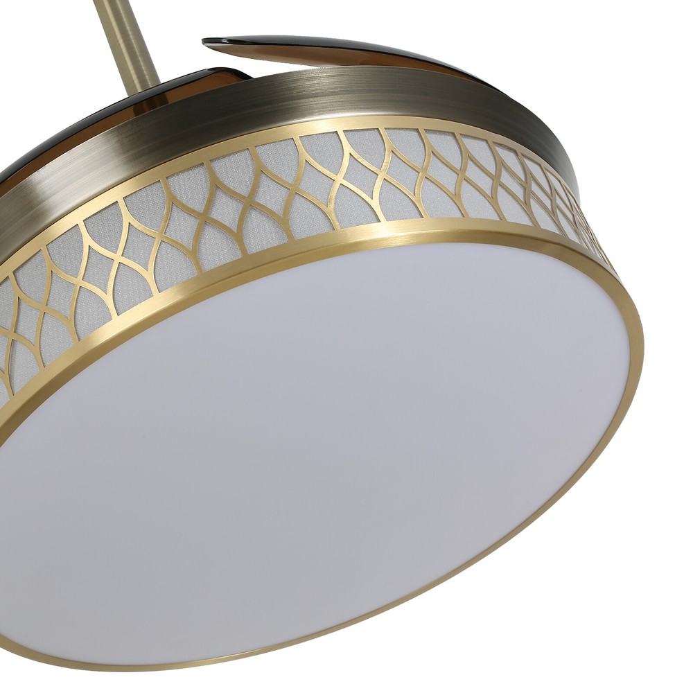 42" Ceiling Fan Light Flush Mount Ceiling Fan W/ Remote Control & Dimmable Light