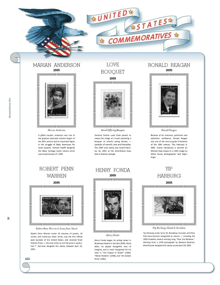 2005 U.S. Commemorative Singles COMPLETE Supplement (White Ace Alternative)