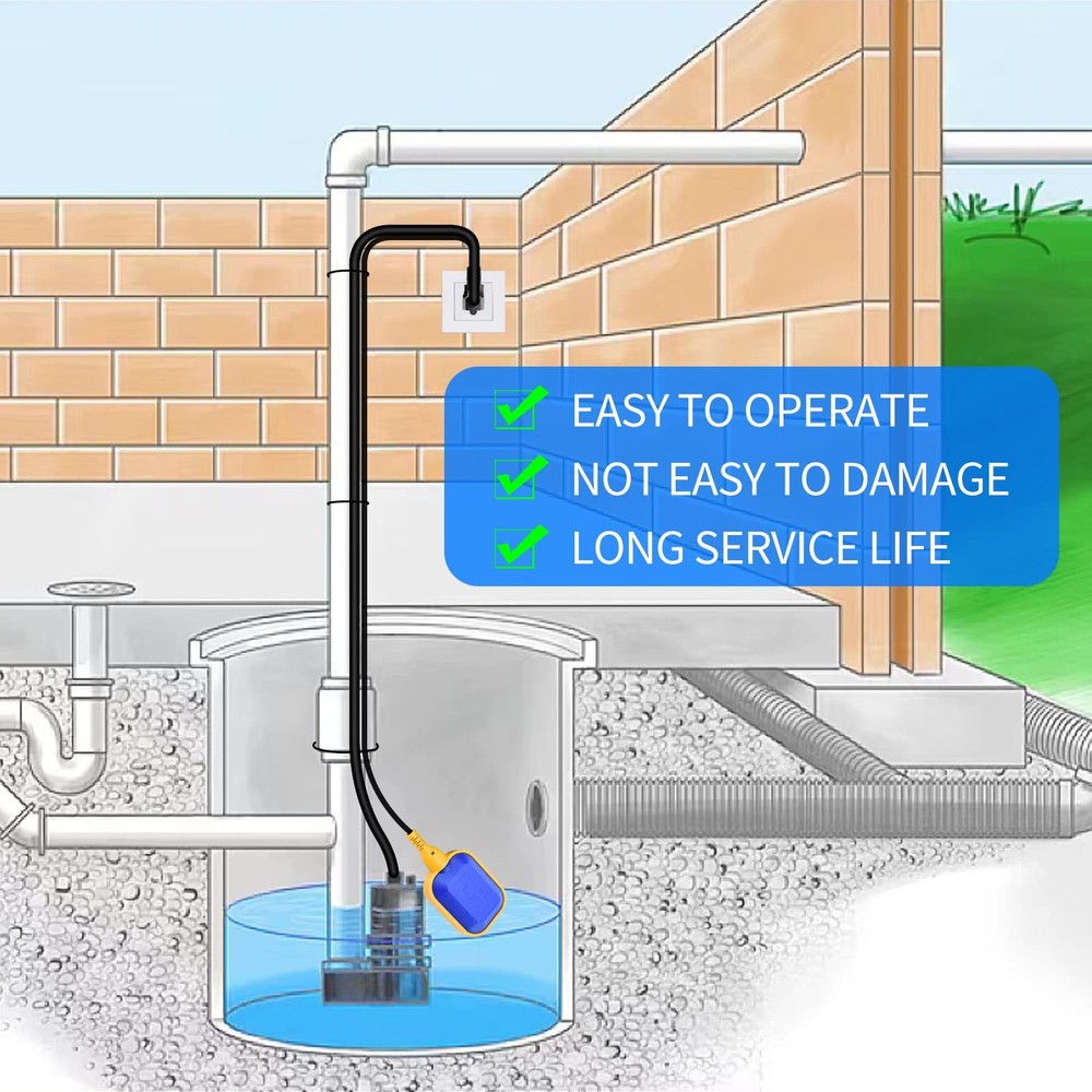 Float Switch for Sump Pump, Briidea Tethered Water Tank...