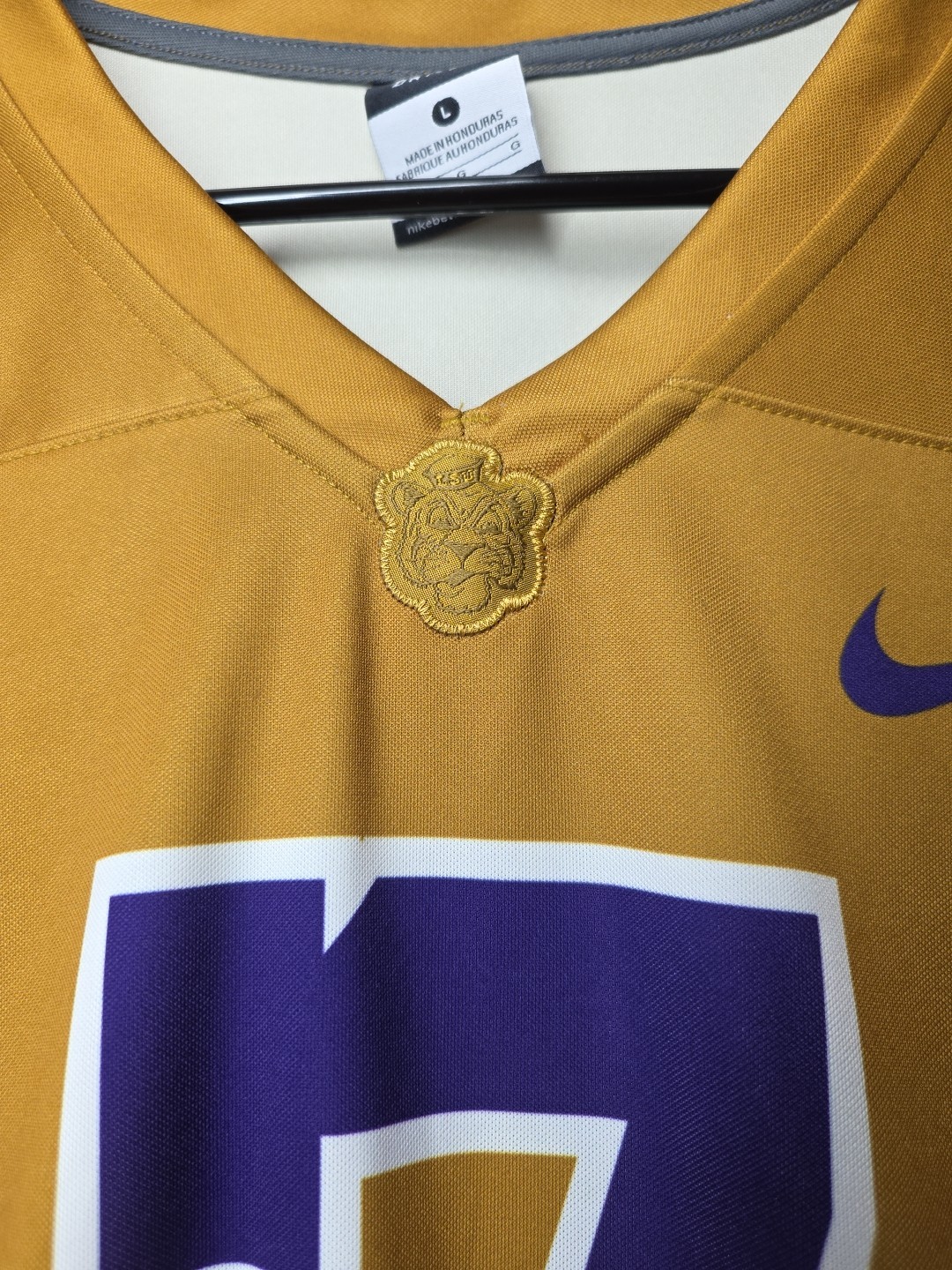 Nike LSU Tigers #7 Gold Jersey Sz. L