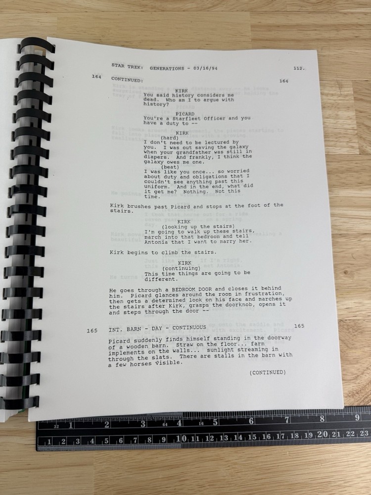 Star Trek Generations Screenplay Final Draft Script March 16, 1994 Spiralbound