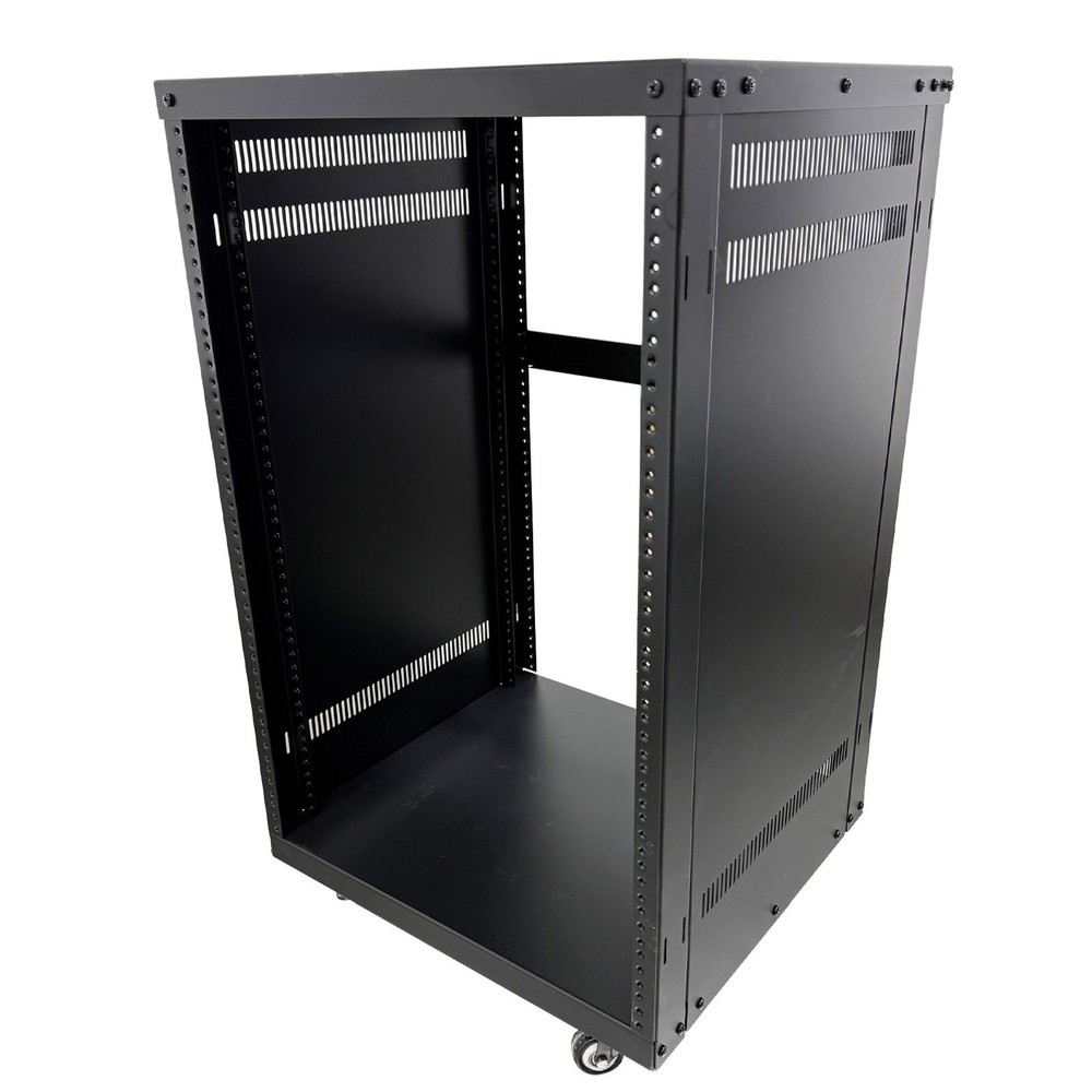 12U Open Frame Server Rack with 4 Casters Mobile Under-Desk Server Stand
