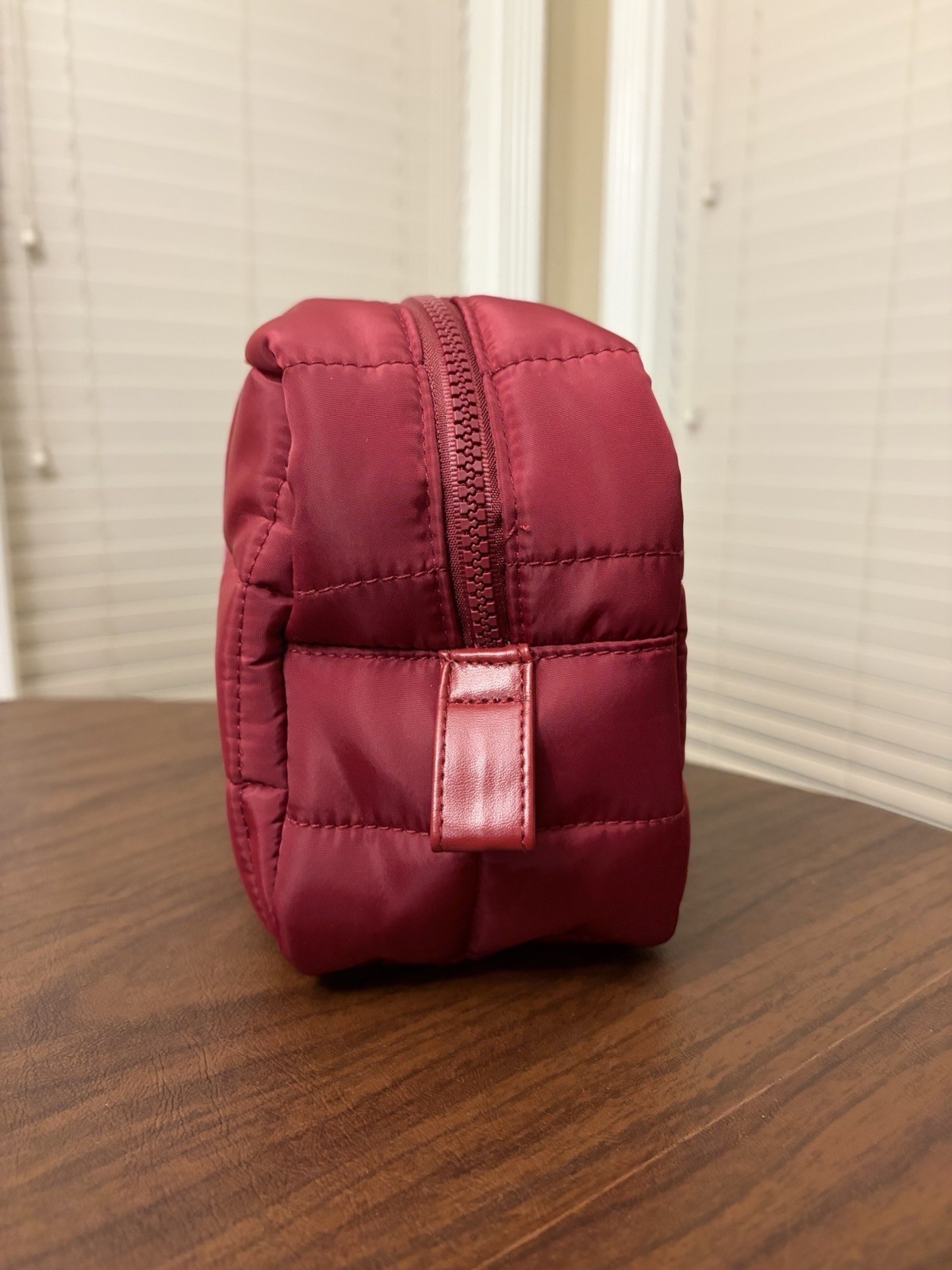 Disney Mickey Mouse Quilted Cosmetic Travel Makeup Bag Organizer Zipper Plum