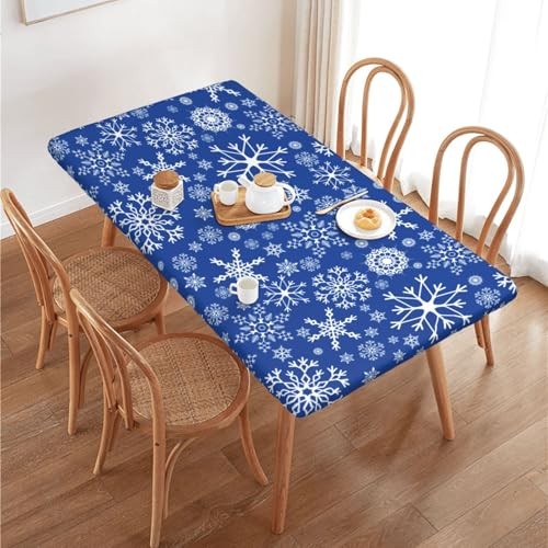 Winter Snowflakes Blue Rectangle 48" x 30" (Rectangular) Snowflakes (Blue)