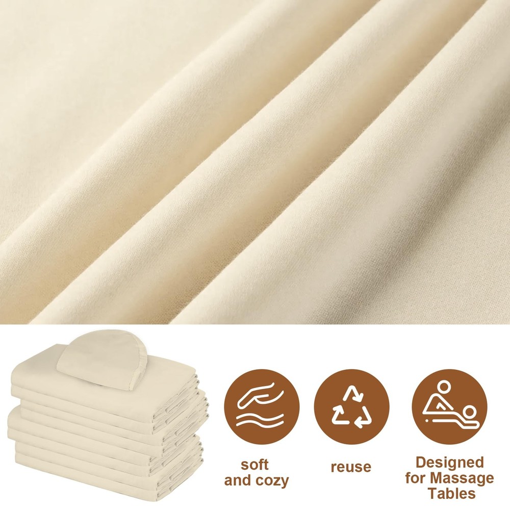 4 Sets Premium Microfiber Massage Table Sheets Set 3 Piece Set Includes Massa...