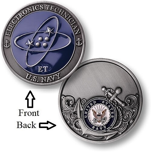 ET = Electronics Technician ~ U.S. Navy ~ Challenge Coins ~ Navy