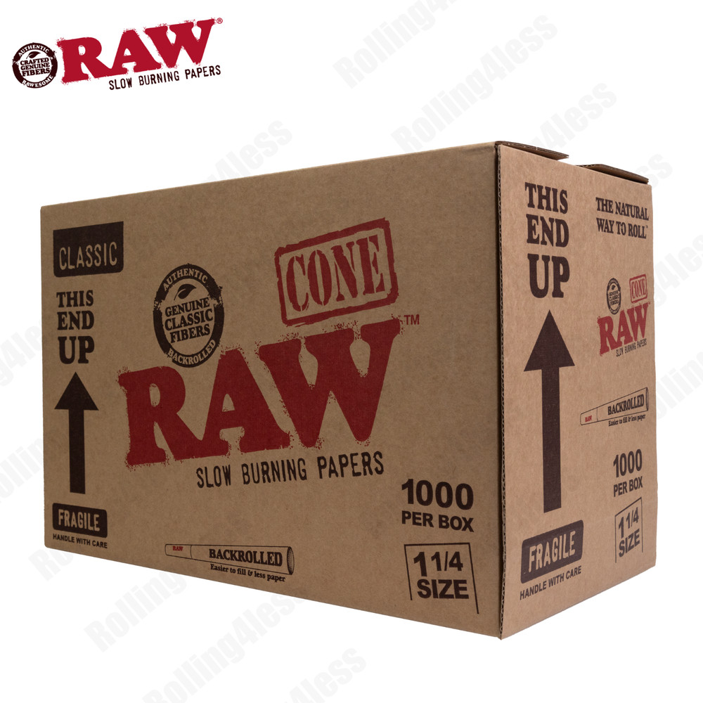 100ct | Raw Classic 1 1/4 Size Pre-Rolled Cone Authentic