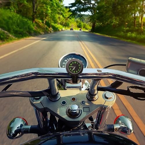 Mini Waterproof 7/8" Motorcycle Handlebar Clock Digital Mount, Black