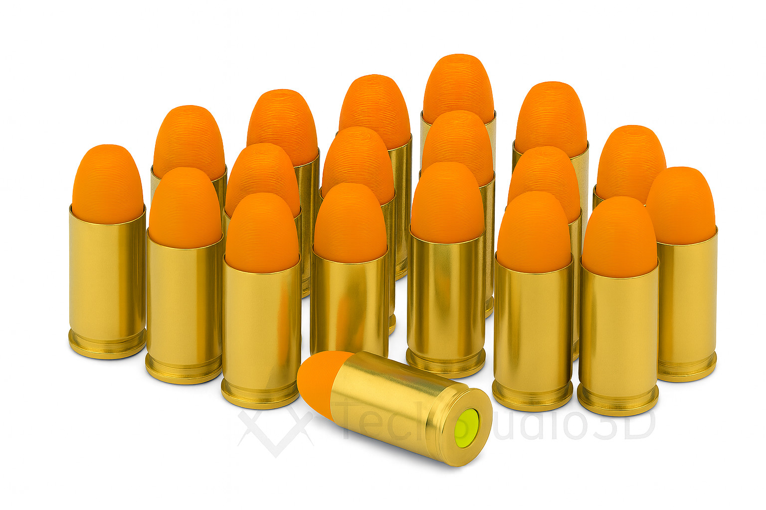 TechStudio3D 9mm Premium Brass Blank cartridges–5/10/20 Snap caps