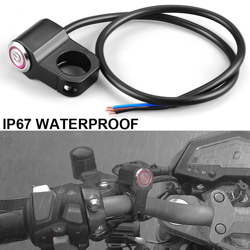7/8" Motorcycle ATV Handlebar Control Start Switch Momentary Horn Push Button