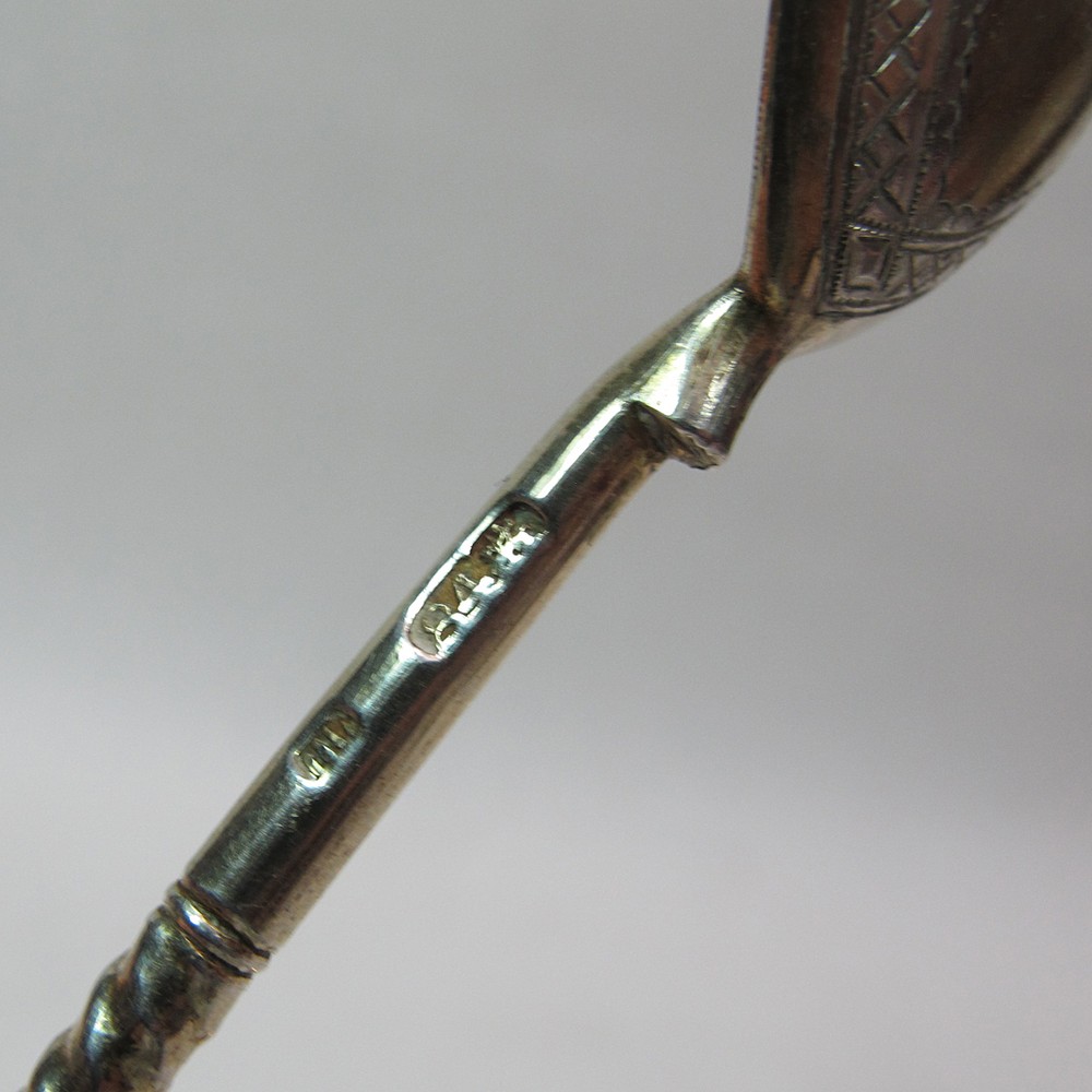 4 ANTIQUE RUSSIAN 84 SILVER SPOONS
