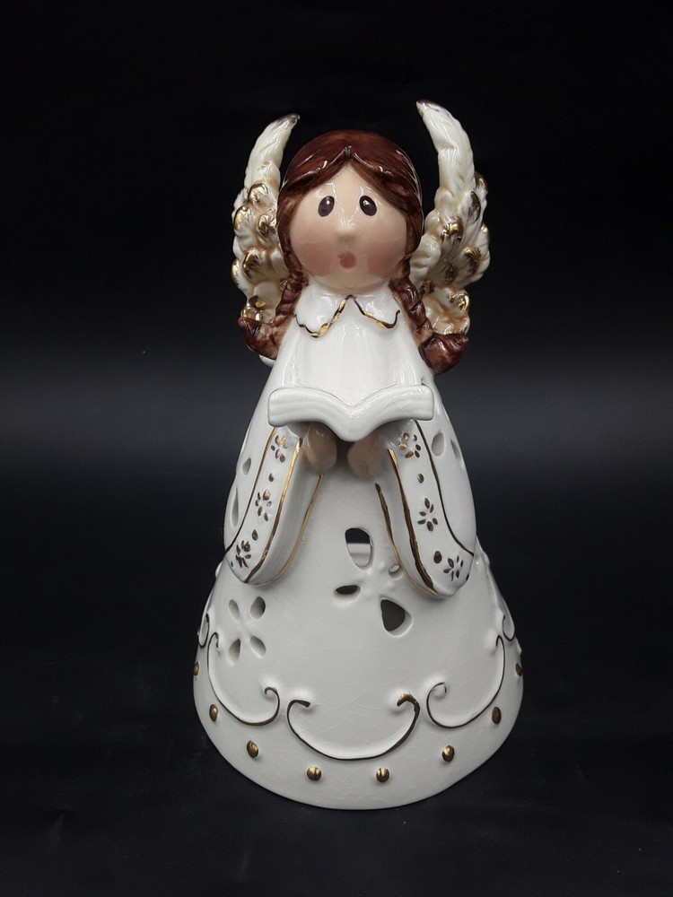 Caroling Angel Tea Lite Holder Ceramic