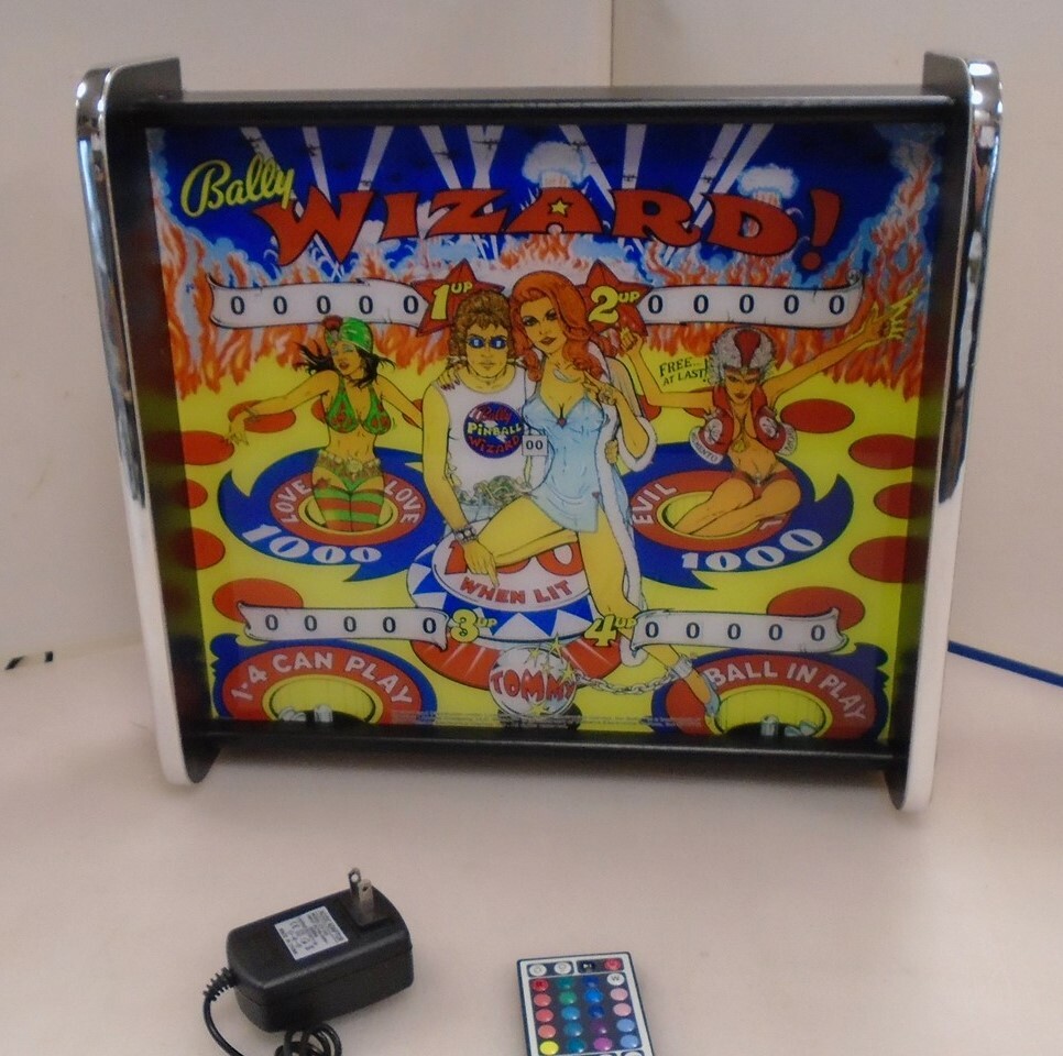 Bally Wizard Pinball Head LED Display light box