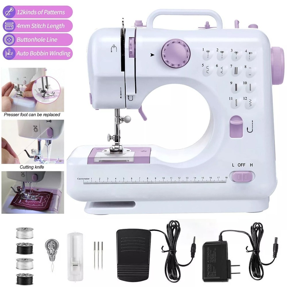 MINI Electric Portable Sewing Machine Crafting Handwork Mending Machine 12 Modes