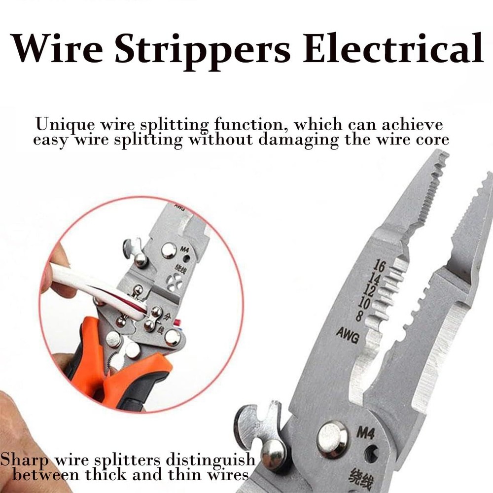 12in1 Multifunctional Wire StripperFoldable Wire Stripper TwisterProfessional...