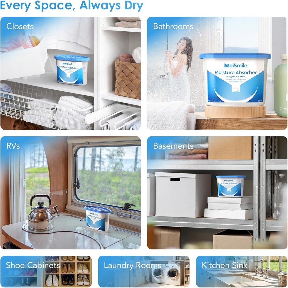 Moisture Absorbers, Efficient Humidity Absorber ＆ Odor Eliminator Boxes, Refil