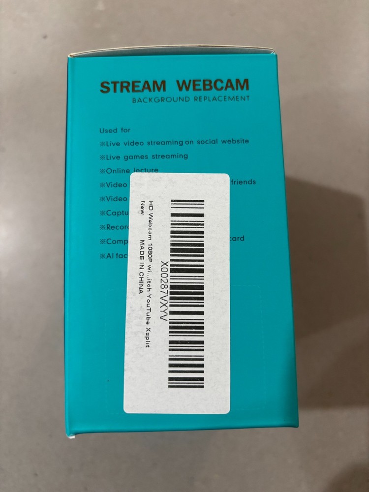 STREAM WEBCAM HD BACKGROUND REPLACEMENT 1080P (NEW - OPEN BOX)