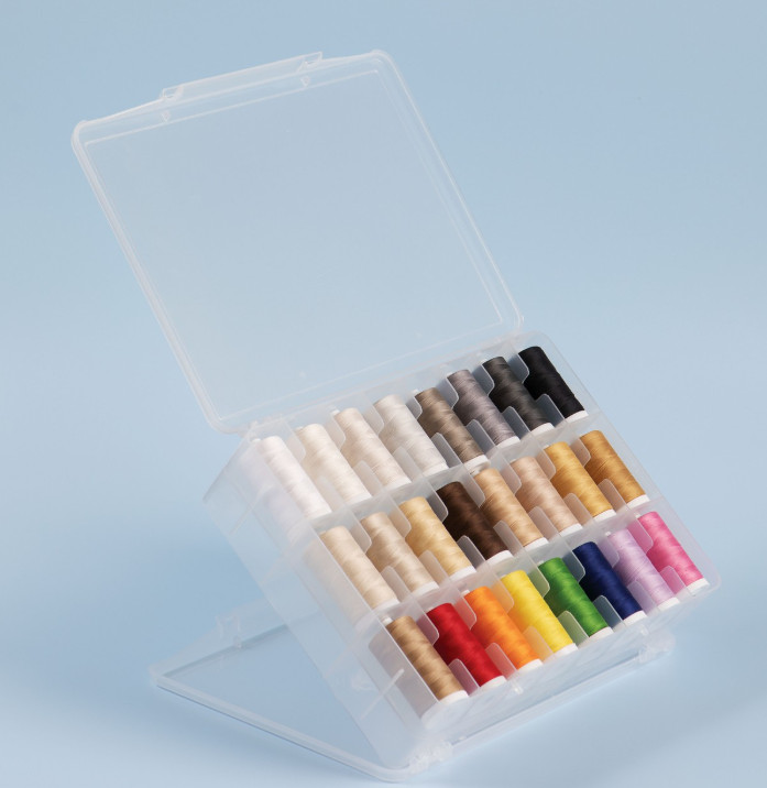 Cotton Sewing Thread Set 24 Spools 50wt Quilting Piecing with Storage Case