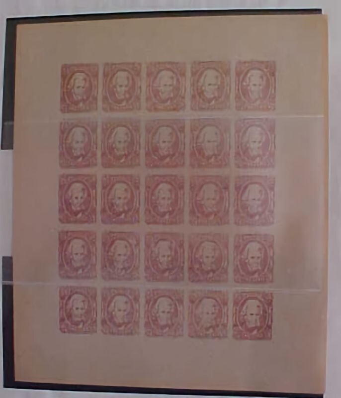 CONFEDERATE #8  SHEET OF 25 MINT NO GUM FACIMILIE
