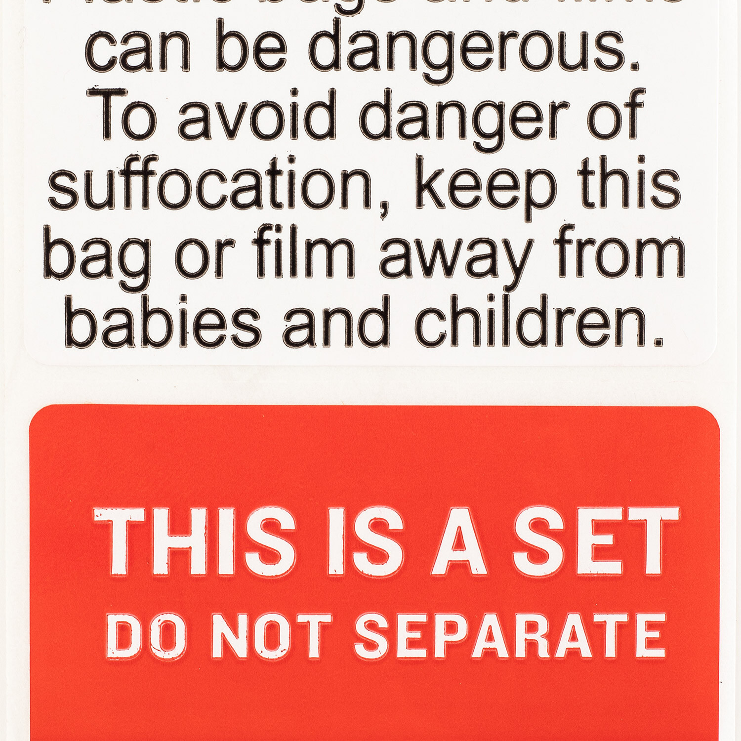 FBA Combo THIS IS A SET DO NOT SEPARATE/SUFFOCATION WARNING 50 Rls/25000 Labels