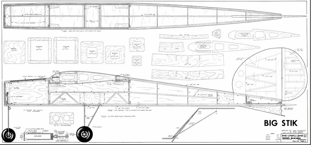 "BIG Stick" 100-inch RC Airplane Digital Plans on CD