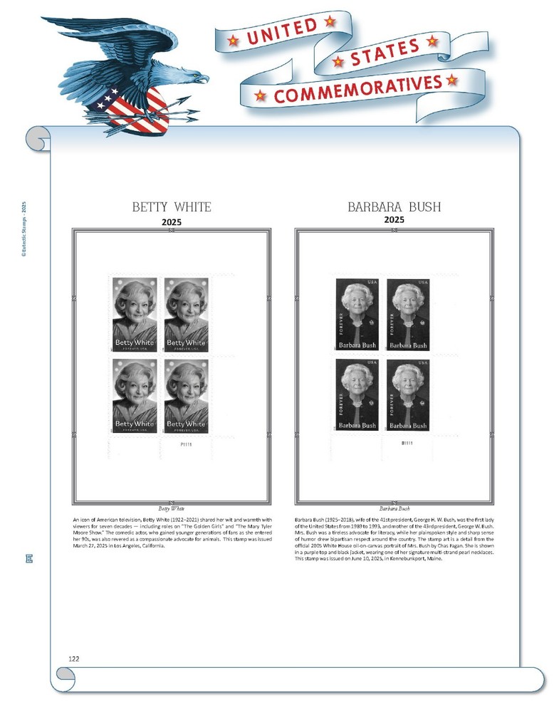 2025 U.S. Commemorative Plate Block Supplement (White Ace Alternative)