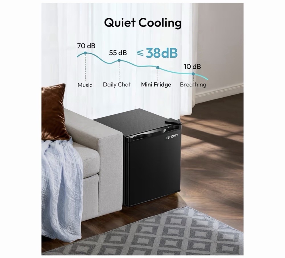 Euhomy 1.7 cu. ft. Mini Fridge Black