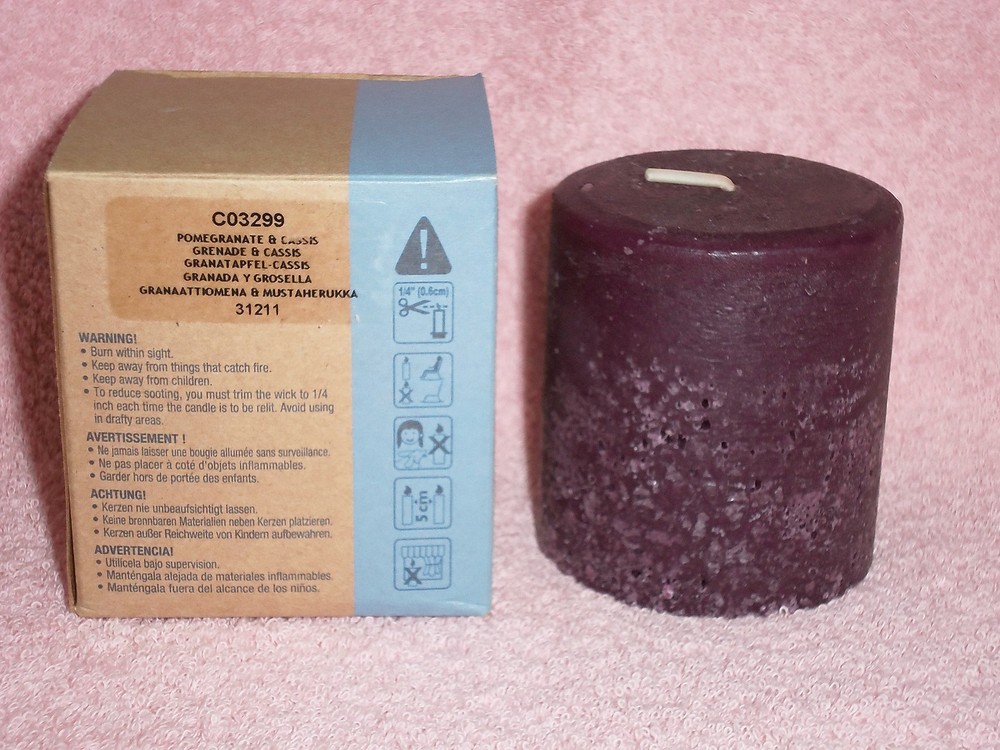 Partylite 3 x 3 Pomegranate & Cassis Rustic Pillar -- RETIRED