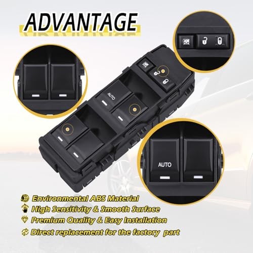 Front Left Driver Side Power Window Switch, Fit for 2008-2013 Dodge Avenger