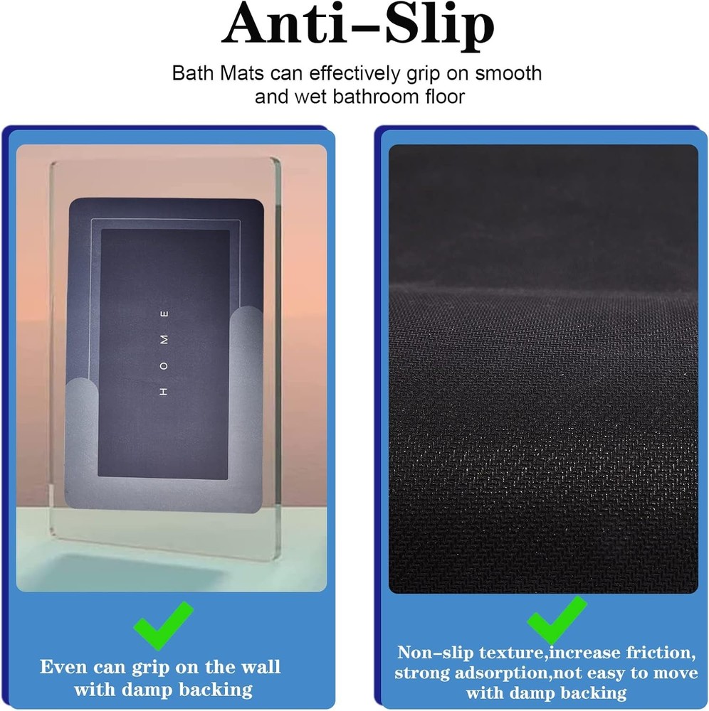 Super Absorbent Bath Mat, 1'11 x 1'4 (Rectangular), Rectangle Green