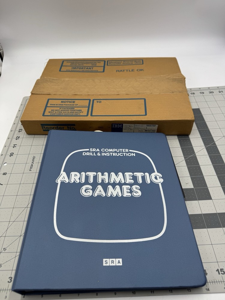 1983 IBM SRA Arithmetic Computer games Drills Binder Floppys