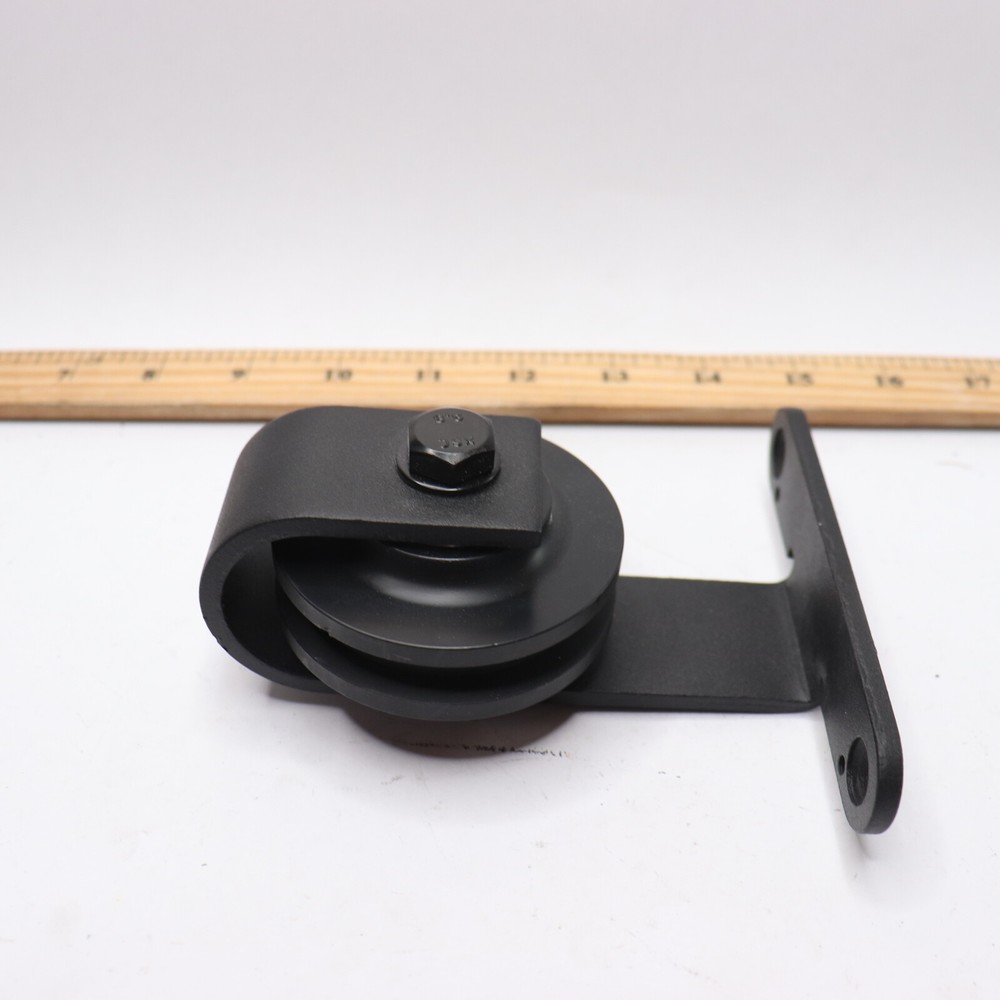 Rustic Non-Bypass Sliding Barn Door Hardware Kit Black - GLIDE ROLLER ONLY