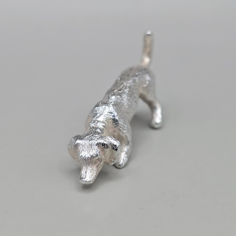 Collectible Solid Silver Dog Miniature Figurine