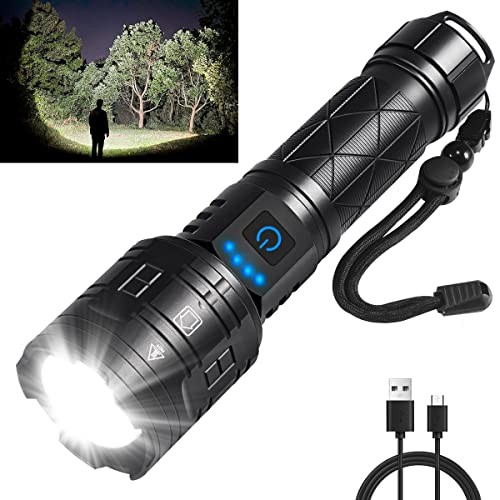 Rechargeable Flashlights High Lumens, Powerful Tactical Flashlights, 5 1Pack