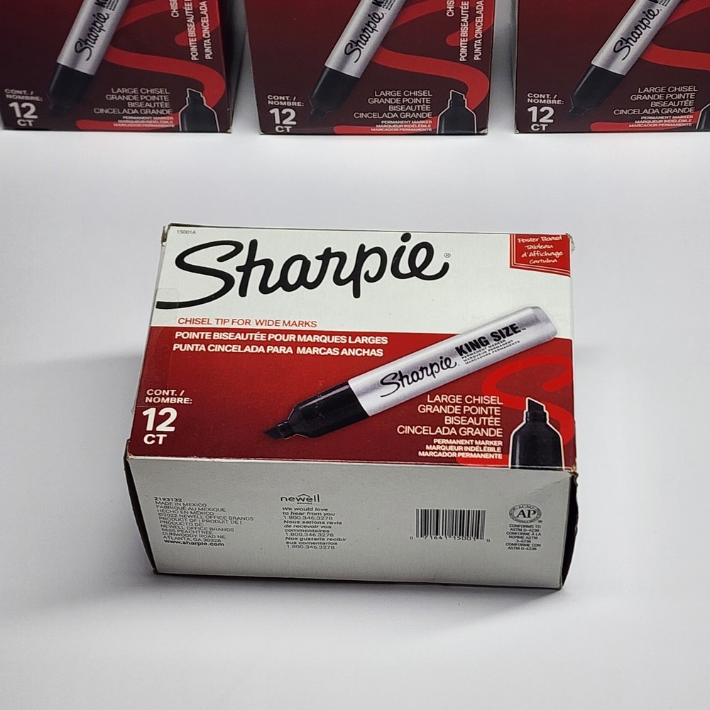 Sharpie - King Size Permanent Markers Chisel Tip Black - 48 Pack