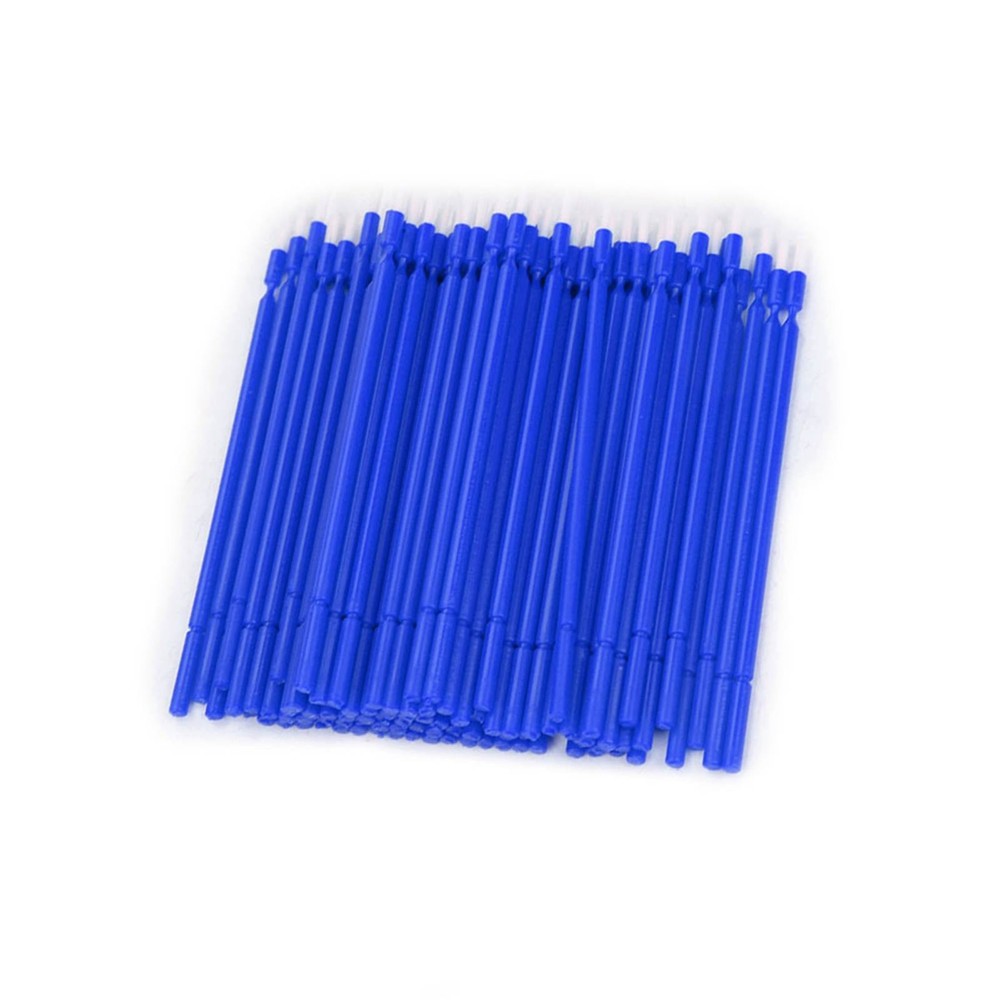 100 Pcs Dental Disposable Micro Applicator Brush Bendable Sticks (Blue)