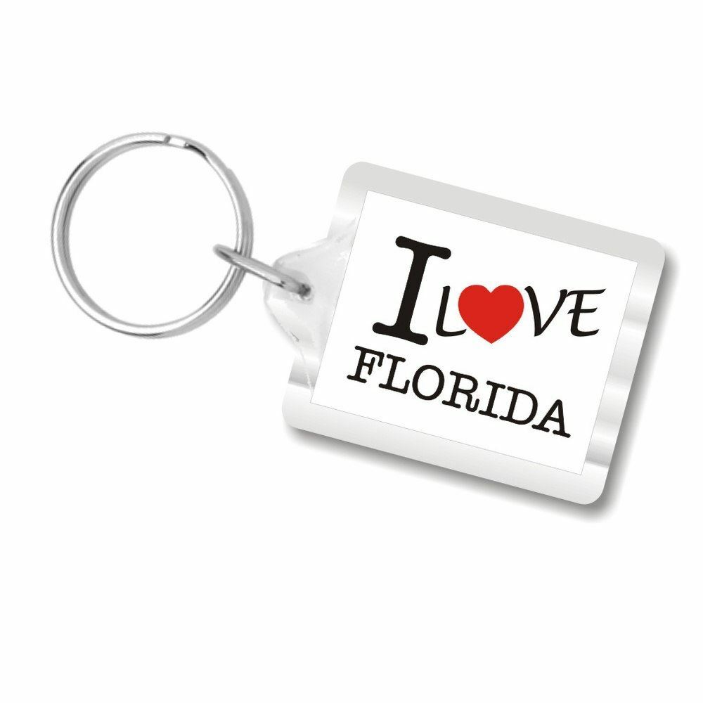 I Love Florida Plastic Key Chain