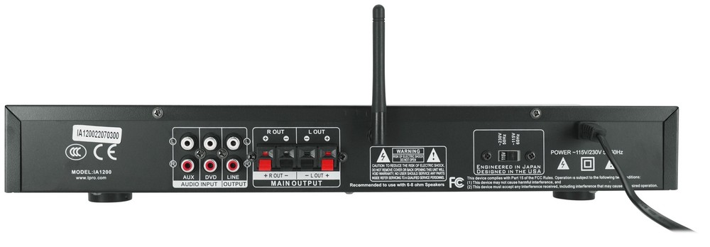 Technical Pro IA1200 Pro Integrated Amplifier w/ 2) Mic inputs+USB/SD/AUX/RCA