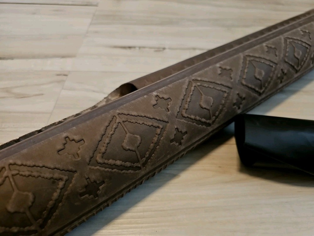 3oz BROWN WESTERN EMBOSSED PATTERN LEATHER HIDE PANEL,SHEET,SQUARE,12x12x24 10+s