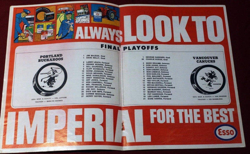 Rare 1969 WHL Playoff Lester Patrick Cup Finals Signed Program Punch Imlach!