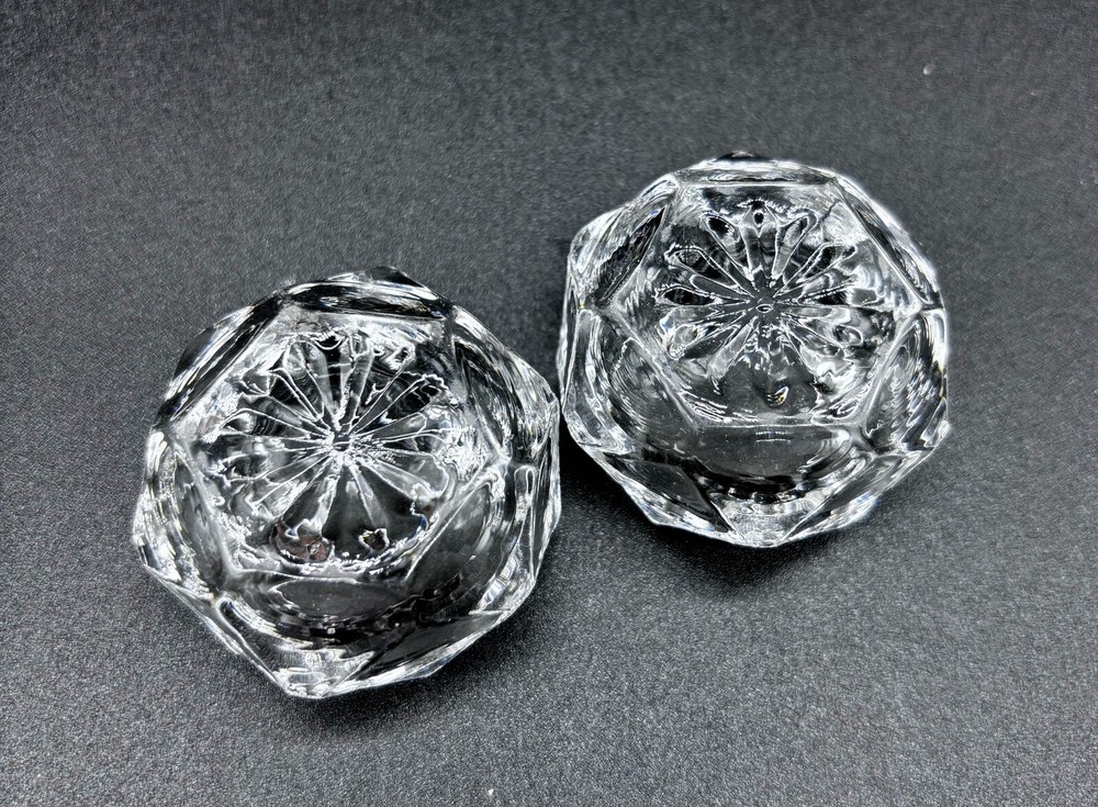 Hexagon Clear Glass Salt Cellars
